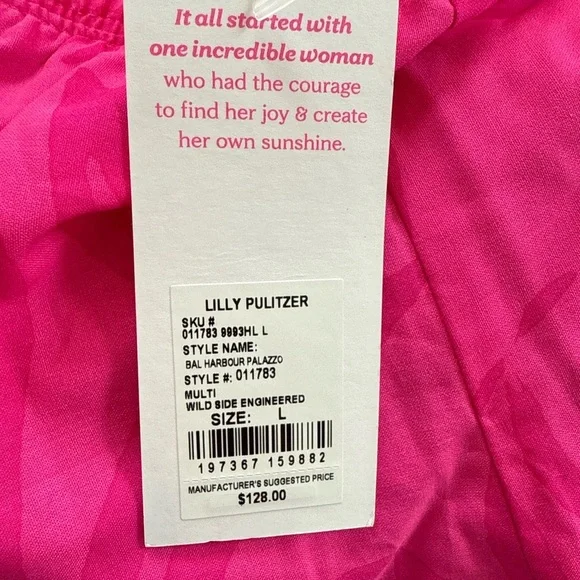 Lilly Pulitzer Bal Harbour Palazzo Pants – Wild Side Engineered – Size Large - Picture 5 of 6